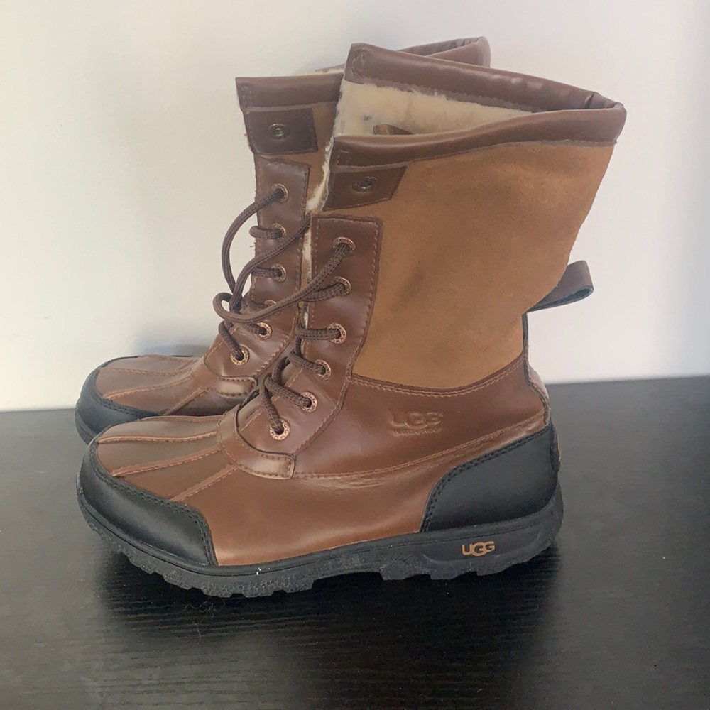 UGG Tan and Black Winter Boots